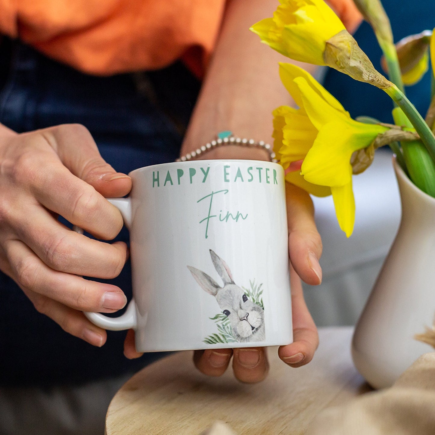Easter Bunny Personalised Mug, Easter Gift for Children