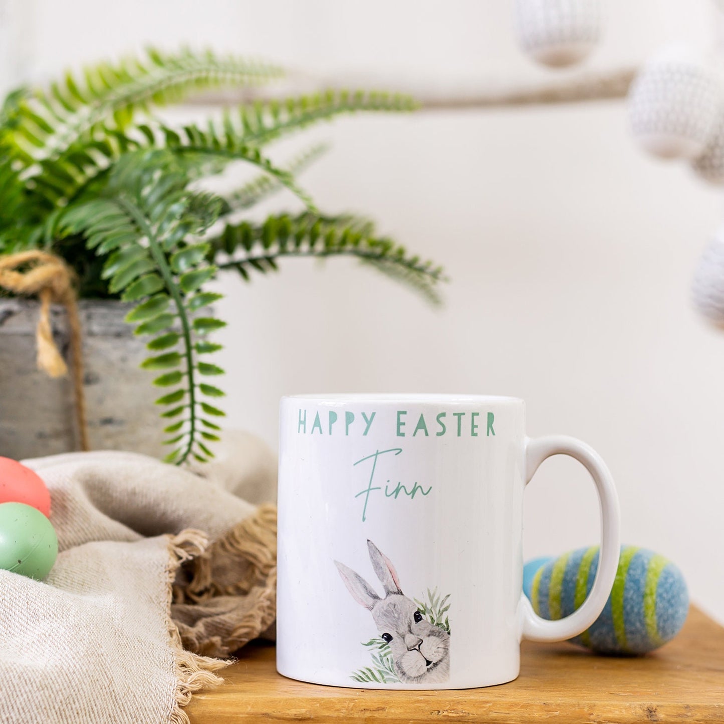 Easter Bunny Personalised Mug, Easter Gift for Children