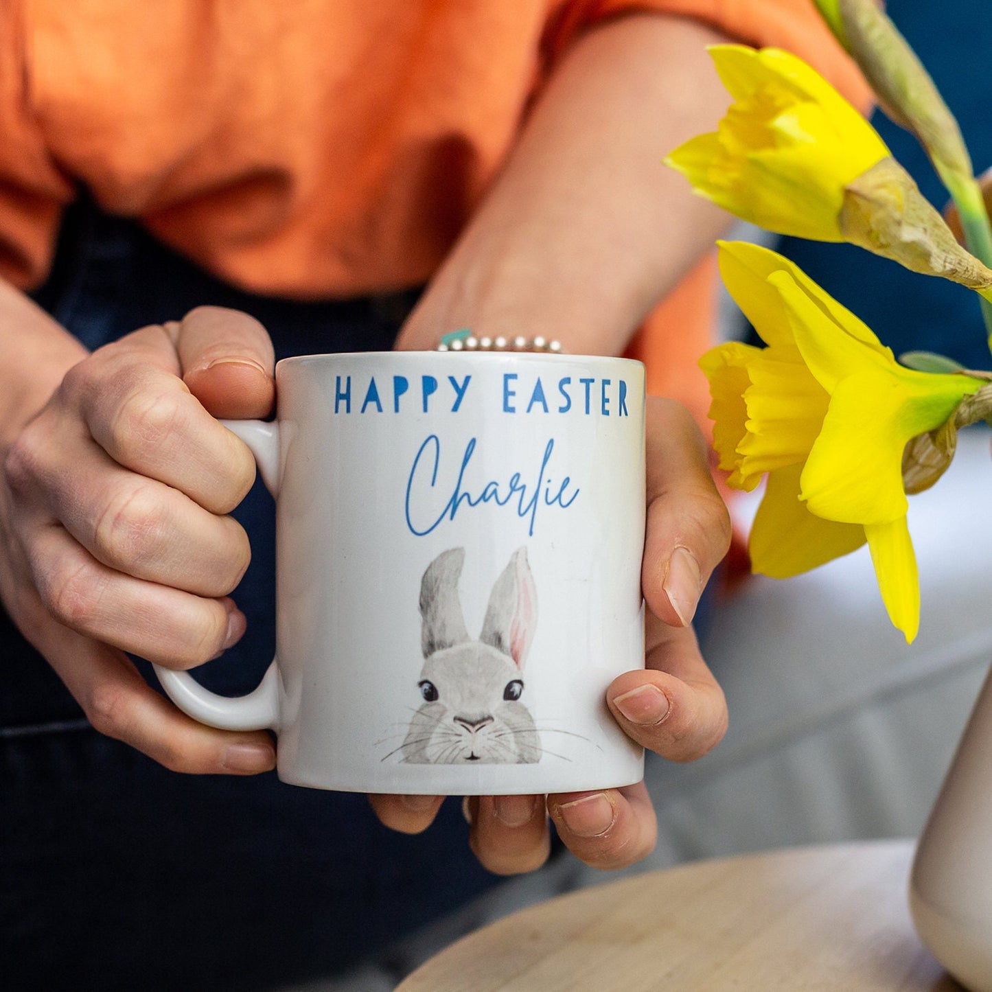 Easter Bunny Personalised Mug, Easter Gift for Children