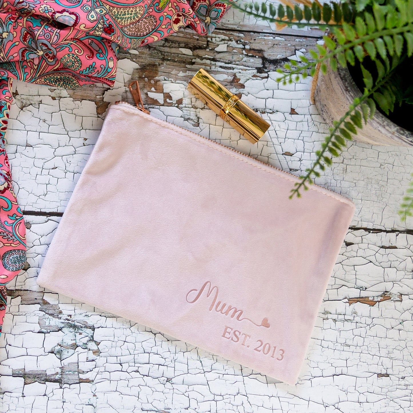 Velvet Make Up Bag for Mum, Personalised Cosmetic Bag, Gift for Grandma, Nan, Nana, Nanny