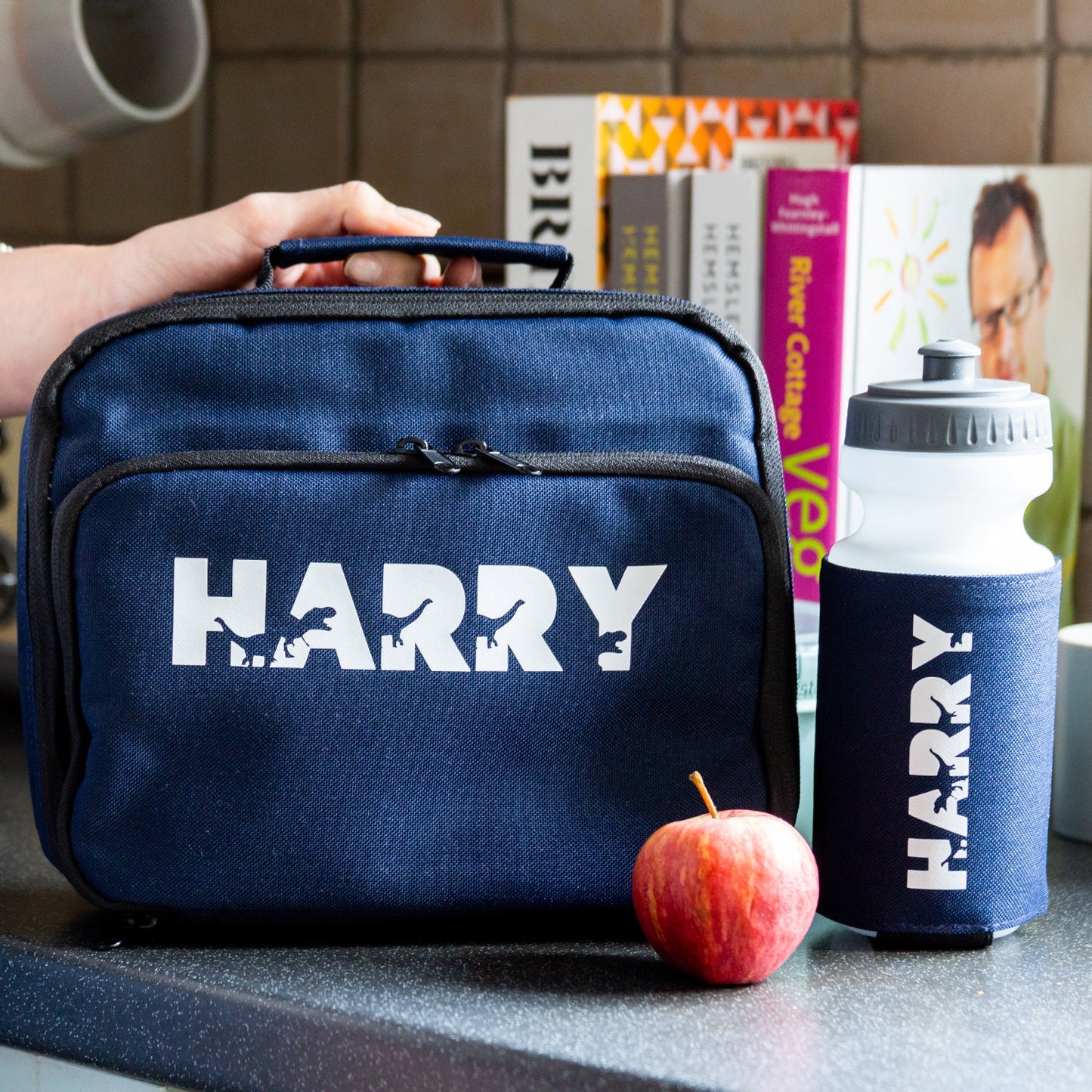Custom Name Kids Backpack Set - 4 Pc With Lunch Bag, Crossbody Bag & Pencil Case, Sport Design